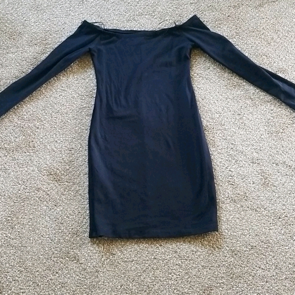 Off the shoulder black dress